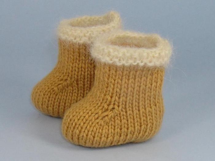 hvordan man strikker baby booties med strikkepinde