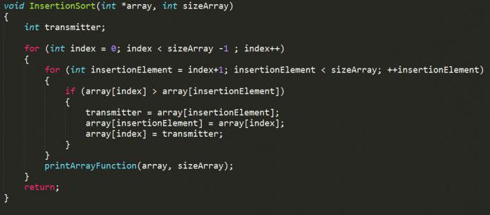 Boble sortering af endimensionelle array: algoritme, programkode i C sprog