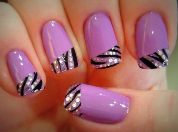 Lilac jakke: Foto af manicure, design